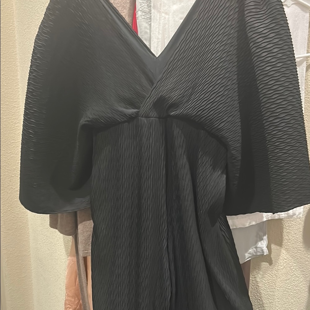 Elegant Black Textured silk jumpsuit